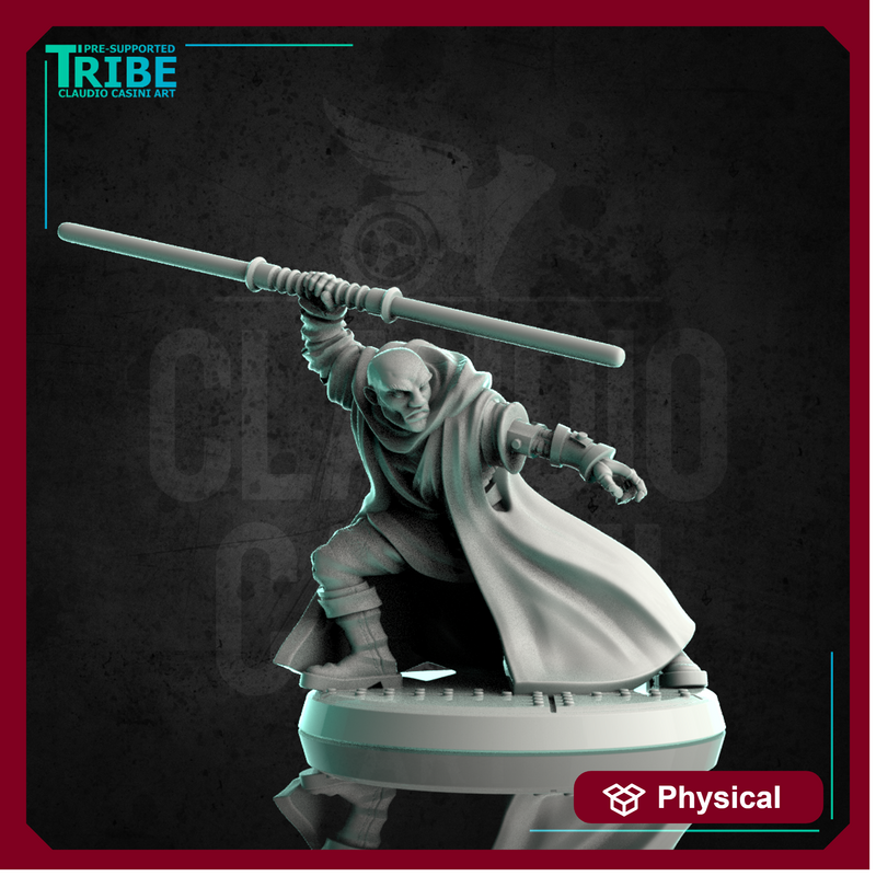 (0241) Male shi-fi warrior monk with a plasma sword and android arm