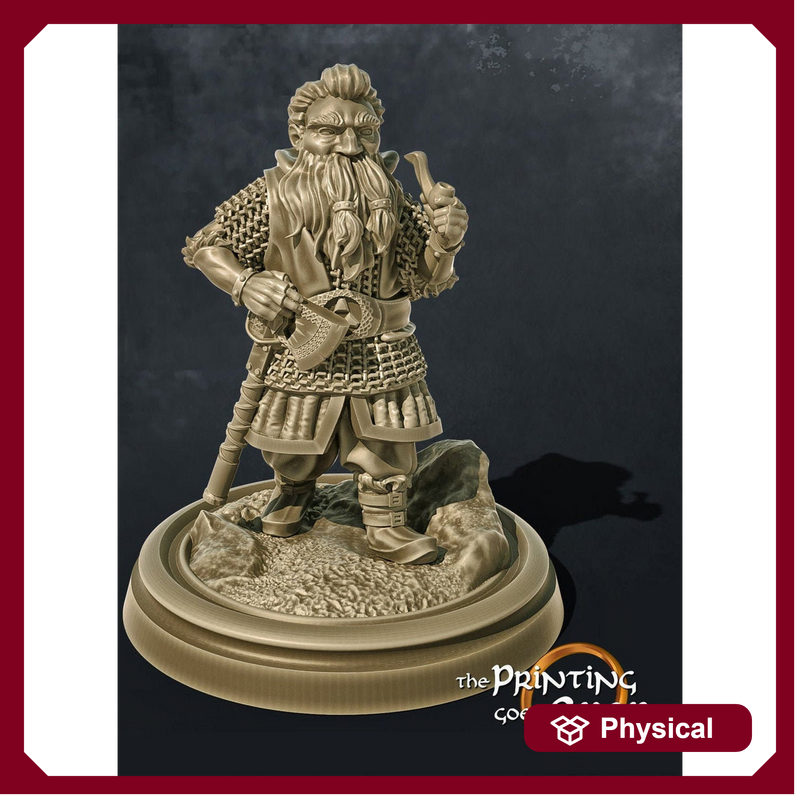 Dwarf Adventurer Miniature Dungeons and Dragons | 28mm, 32mm Scale | Pathfinder Figure | DnD | Dwarf with Axe Figurine unpainted | - Only-Games