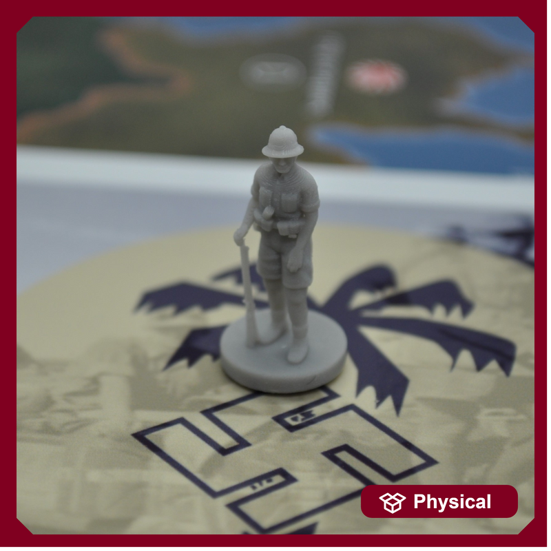 1/72 3D Printed World War 2 German DAK with Pith Helmet Pose 2 (x10)