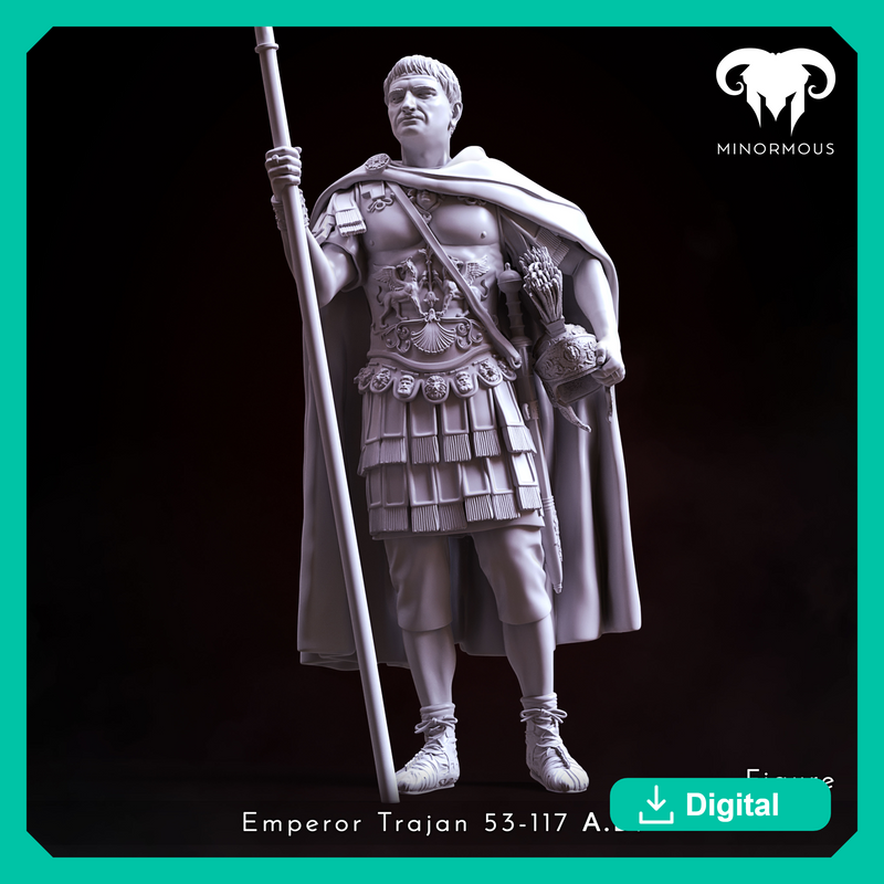 Figure - Roman Emperor Trajan 98 to 117 AD. Conquering the World!