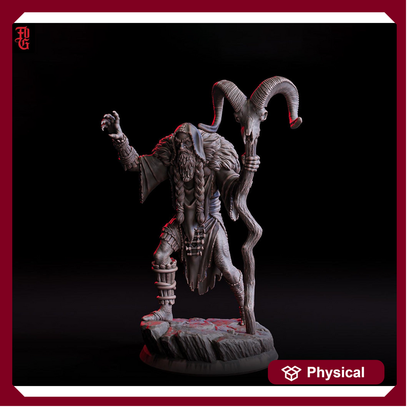 Circle of the Moon Druid, Cleric PC NPC | Resin Miniature 28mm,32mm,54mm,75mm,100mm Scale | Dungeons and Dragons 5e, Pathfinder | - Only-Games