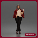 hijabi woman sipping takeaway drink in modern casual streetwear style