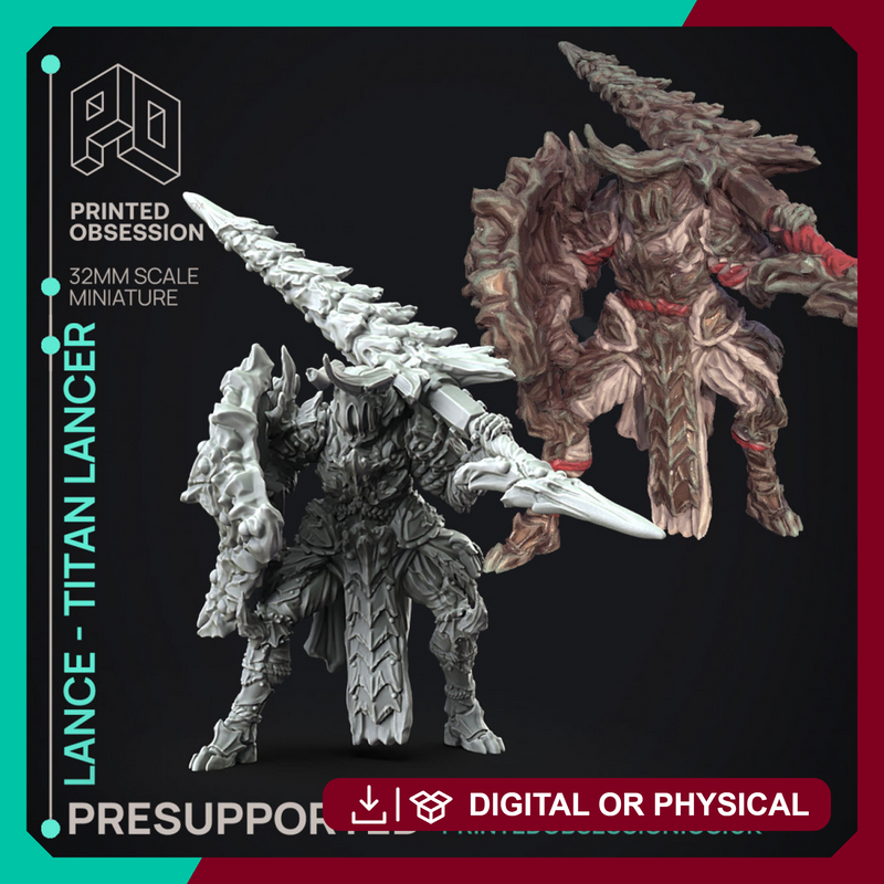Lance - Gunlance and Lancer - Monster Hunting party -  PRESUPPORTED - Illustrated and Stats - 32mm scale