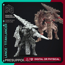 Lance - Gunlance and Lancer - Monster Hunting party -  PRESUPPORTED - Illustrated and Stats - 32mm scale