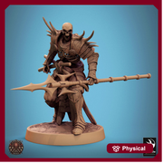 Skeleton Oriental Warrior Spear | Undead Unpainted miniature DnD | 28mm, 32mm, 54mm, 75mm,100mm | Pathfinder | Rescale Miniatures - Only-Games