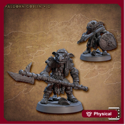 Goblin Fighter Sword and Shield, Goblin polearm  | 28mm, 32mm Scale, 54 tall, 75 tall Resin Miniature | Dungeons and Dragons | Artisan Guild - Only-Games