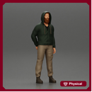 bearded man stands confidently, adorned in a stylish hoodie