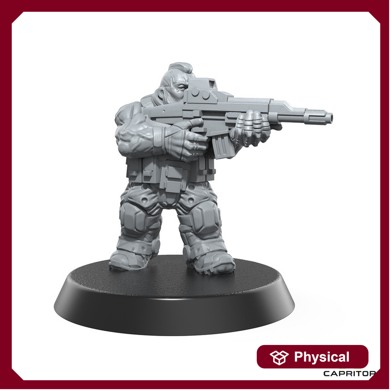 Space dwarf Rifleman "Alpha" - 28mm Scale - Only-Games