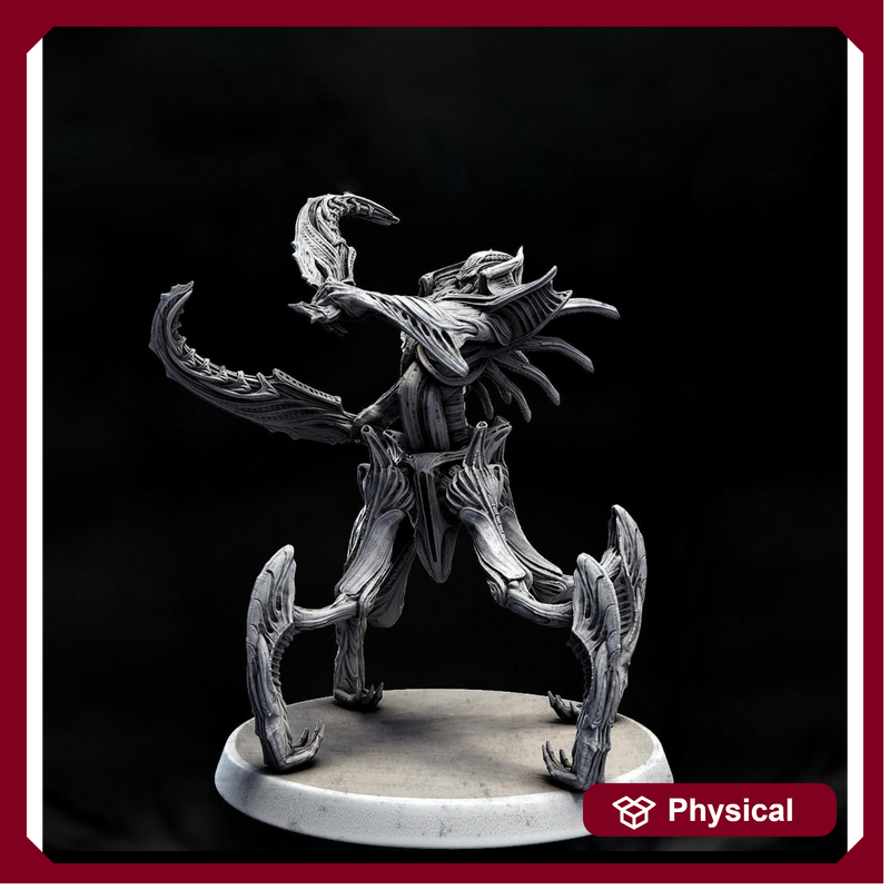 Sci-Fi Miniature Robot Enfield Dragoon, H.R Giger Style | Base Diameter Sizes: 50mm, 65mm,80mm | Resin Mini | Mini Monster Mayhem - Only-Games
