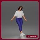 Relaxed girl posing casually in loose tee leggings and sneakers