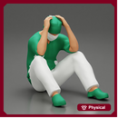 Thoughtful Surgeon Sitting  With His Hand On Head