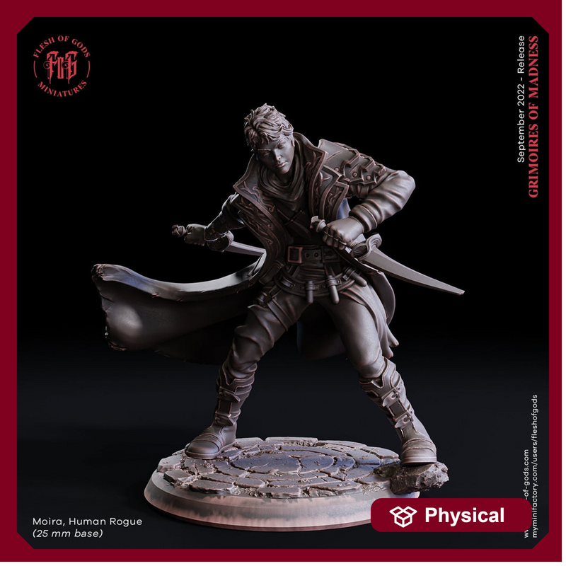 Human Rogue Thief Assassin | 28mm, 32mm, 75mm Scale Resin Miniature | Dungeons and Dragons | Flesh of Gods - Only-Games