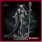 Female Elf Fey Druid,  PC / NPC Miniature | 28mm, 32mm, 54mm,75mm, 100mm Scales | Pathfinder Figure | DnD | Figurine unpainted | - Only-Games
