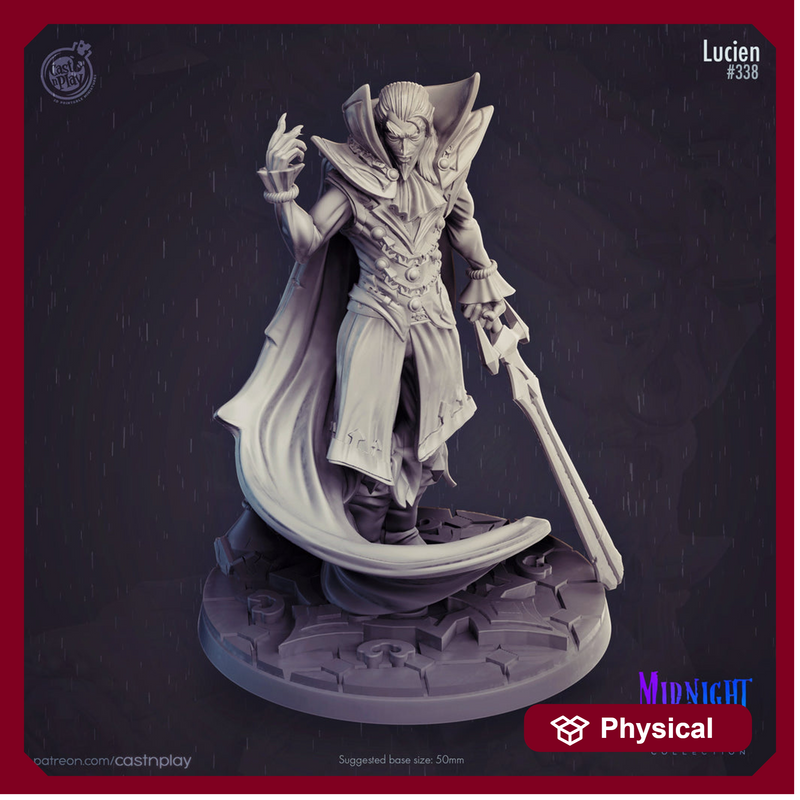 Vampire Lord Strahd Standing | 28mm, 32mm,54mm, 75mm Scale, 100mm Tall |Undead Dungeons and Dragons 5e Miniatures | Pathfinder | DnD Mini | - Only-Games