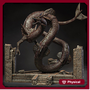 Serpentine Dragon Miniature | Eastern Sea Dragon Boss | DnD Pathfinder UNPAINTED - Only-Games