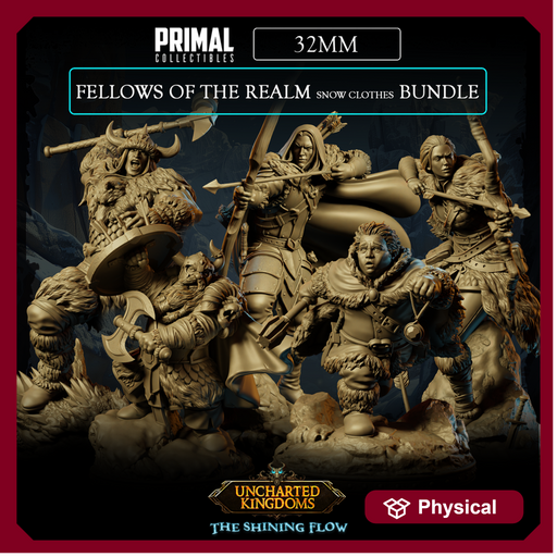 5 miniatures - 32mm - Fellows of the Realm Snow Clothes Bundle - Uncharted Kingdom - Only-Games