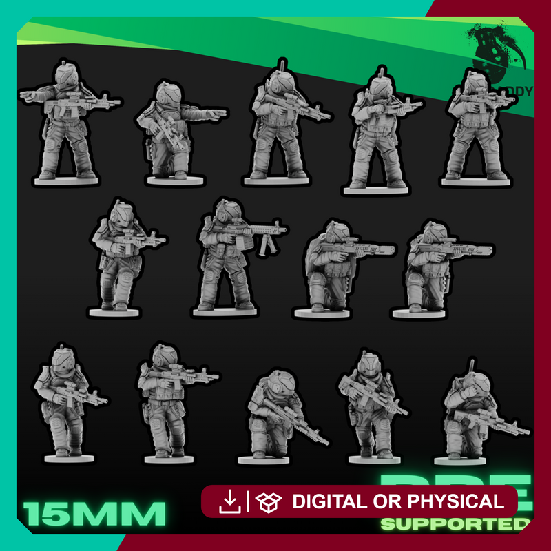 Sci-Fi Future Mercs- Recon Squad (15mm)