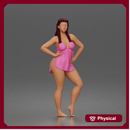 Barefoot Woman In Swimwear Cover Posing With Hands On Hips