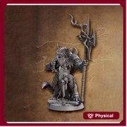 Dragonborn Paladin Fighter Polearm model | 28mm, 32mm, 54mm,75mm Scale Resin Miniature Dungeons and Dragons D&D Pathfinder | Artisan Guild - Only-Games