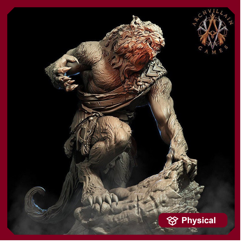 Werewolf | 65mm | Archvillain Games | 3d printed | Collector| Figure for painting | - Only-Games