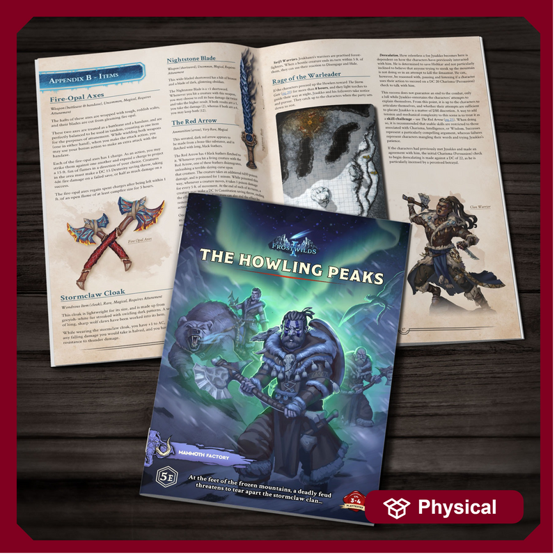 Frostwildes: The Howling Peaks - Physical 5e Adventure Booklet