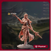 Female Elf Polearm Master Miniature | Spear Fighter PC NPC | DnD Pathfinder UNPAINTED Resin - Only-Games
