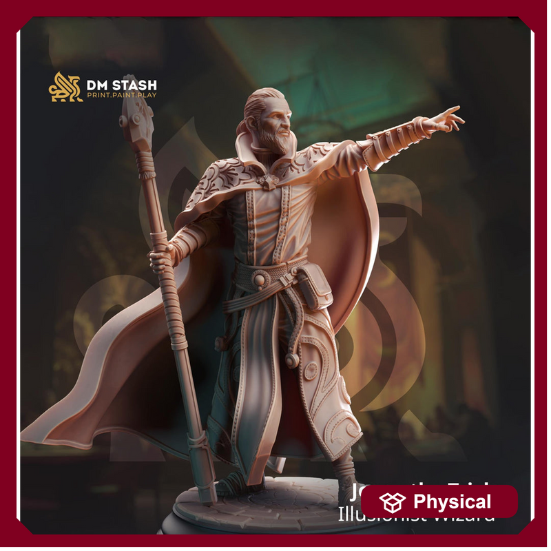 Human Illusionist Wizard, Warlock, Sorcerer PC / NPC Resin Figure | 28mm, 32mm,54mm,75mm, 100mm Scales | Dungeons and Dragons  5E | DM Stash - Only-Games