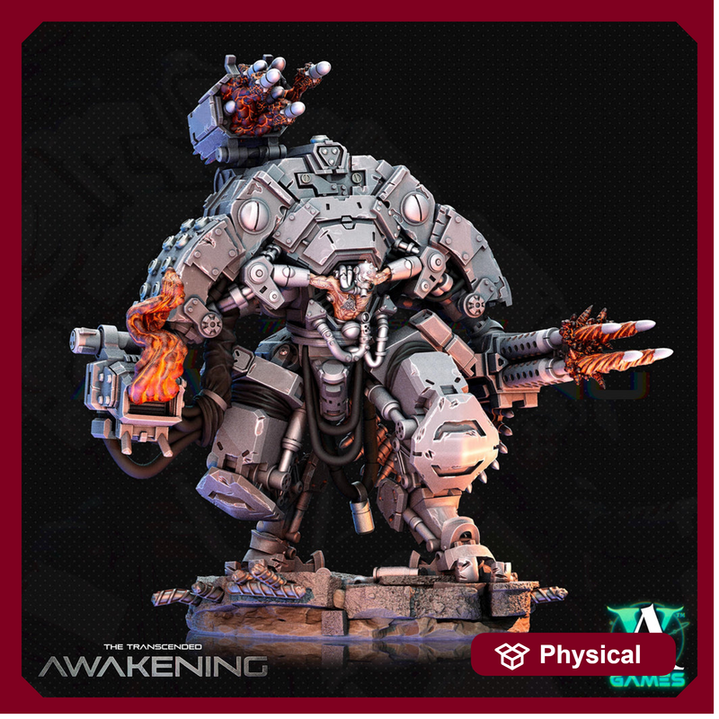 Sci-Fi  Chaos Demon Prince Mech Miniature with Firing Effects | 32mm, 40mm, 50mm, 65mm 80mm BASE SIZES | Resin Unpainted | - Only-Games