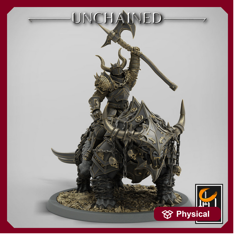 Chaos Knight on Armored Muscular Beast Great Axe , Oathbreaker Paladin |  Dungeons and Dragons 5e  | 28mm,32mm,54mm,75mm Scale | Pathfinder - Only-Games