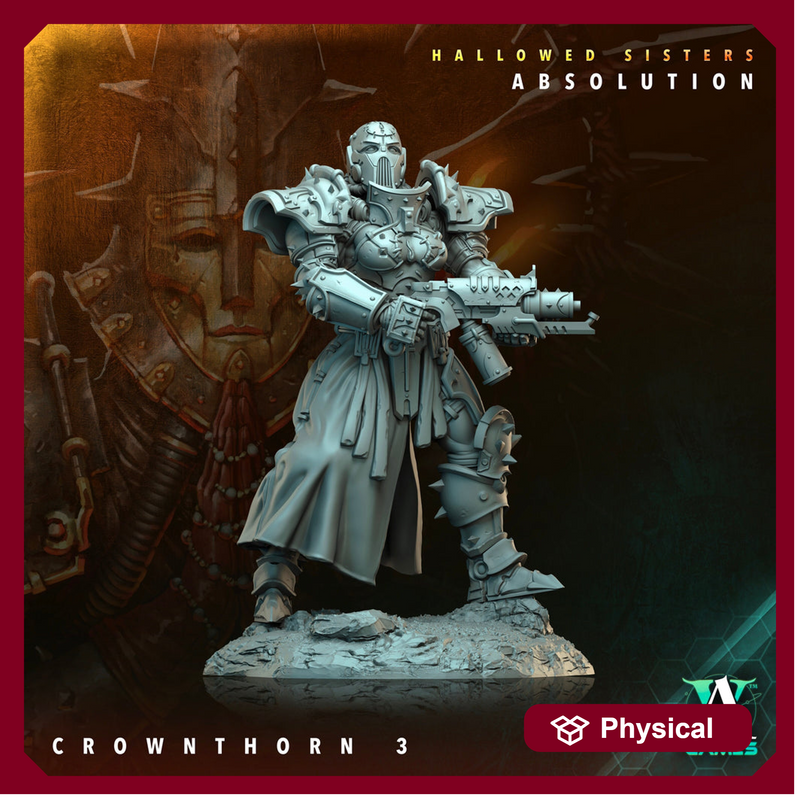 Sci-Fi Miniature Crownthorn Hallowed Sisters Absolution | 28mm,32mm, 54mm, 75mm,100mm Scales | Resin Mini | Archvillain Games - Only-Games