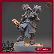 Female Cleric, Paladin PC /NPC Unpainted | 28mm,32mm,54mm,75mm,100mm Scales | Dungeons and Dragons | Pathfinder | Daybreak Miniatures - Only-Games