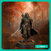 Torvin the Ranger - Fantasy Ranger STL Miniature - Only-Games