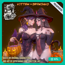 Prywinko and Kittew - Halloween Witches Pin-Up - STL only