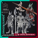 Dragonborn Guards - 3 Models -  PRESUPPORTED - Illustrated and Stats - 32mm scale