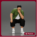 Fat Gangster sitting and thinking