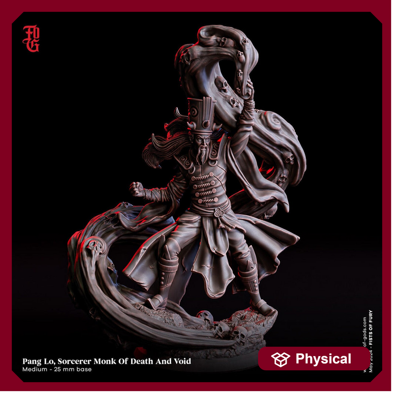 Sorcerer Necromancer Monk, Wizard, Warlock | 28mm, 32mm,54mm,75mm,100mm Scales Player Character Mini D&D5e Pathfinder Figure | Flesh of Gods - Only-Games
