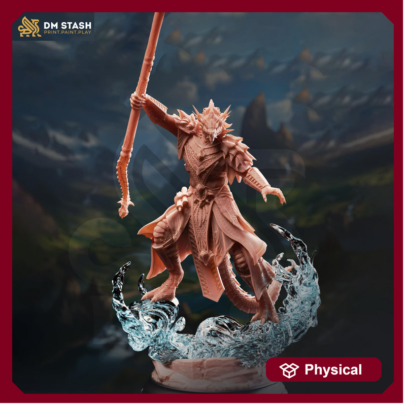 Dragonborn Storm Sorcerer Miniature | Draconic Caster PC NPC | DnD UNPAINTED Resin - Only-Games