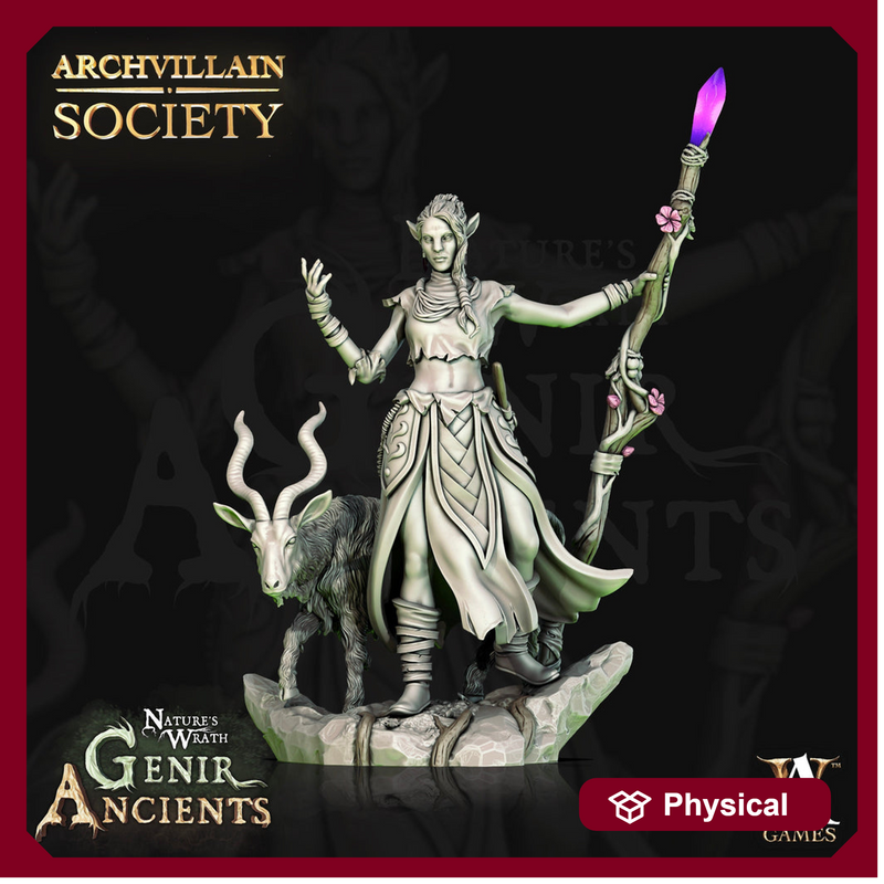 Elf Female Druid  Resin Miniature | 28mm, 32mm, 75mm Scales | Dungeons and Dragons | Pathfinder | Archvillain Games - Only-Games
