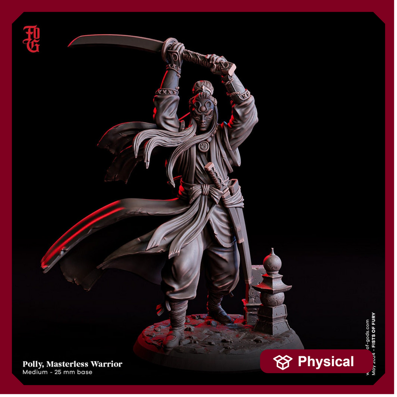 Fighter Demon Hunter Warlock Hexblade,  PC / NPC  | 28mm, 32mm,54mm75mm,100mm Scales | Mini -D&D 5e Pathfinder Figurine | Flesh of Gods - Only-Games