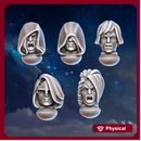 White Fangs Hunters Heads Set x5