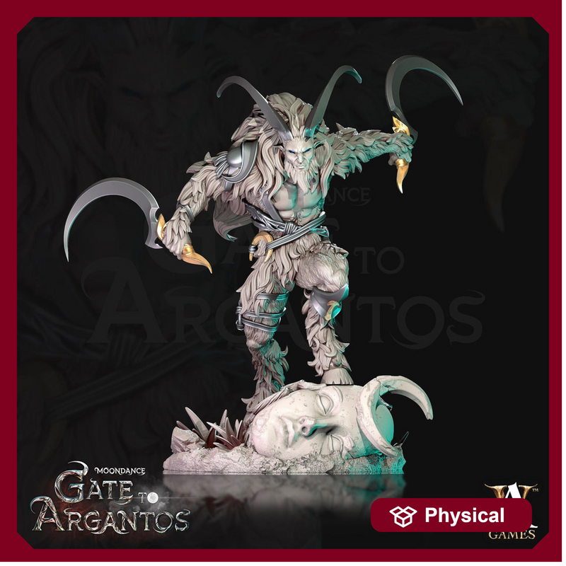 Satyr Warrior Hunter, Goat-Man PC NPC Fey Miniature | 28mm, 32mm, 75mm Scales | Dungeons and Dragons | Pathfinder | Archvillain Games - Only-Games