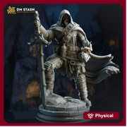 Human Ranger, Fighter, Paladin Two handed Sword | Unpainted Miniature | 28mm, 32mm, 54mm,75mm, 100mm Scales | Pathfinder Figure | DnD | - Only-Games