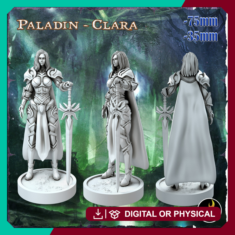 Paladin Warrior Clara - Paladin Warrior Greatsword Paladin  - 75mm + 35mm Scale