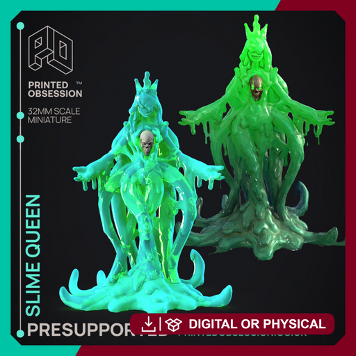 Slime Queen - Slime Boss - PRESUPPORTED - Illustrated and Stats - 32mm scale - Only-Games