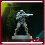 Sci-Fi Miniature Space Soldier Argo Commando |  28mm,32mm Scales & 54mm,75mm,100mm TALL | Resin Mini | Shocktrooper TPG | Archvillain Games - Only-Games