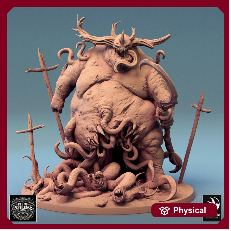 Flesh Golem Abomination Pestilence Demon (4 sizes) | 110mm Tall Proxy size | Large, Huge, Gargantuan D&D scale | Daemon Mini | Wargames  | - Only-Games