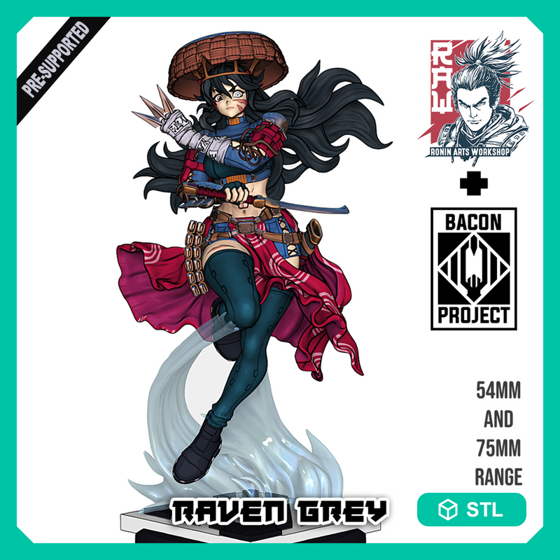 Raven Grey - Female Ronin - STL only
