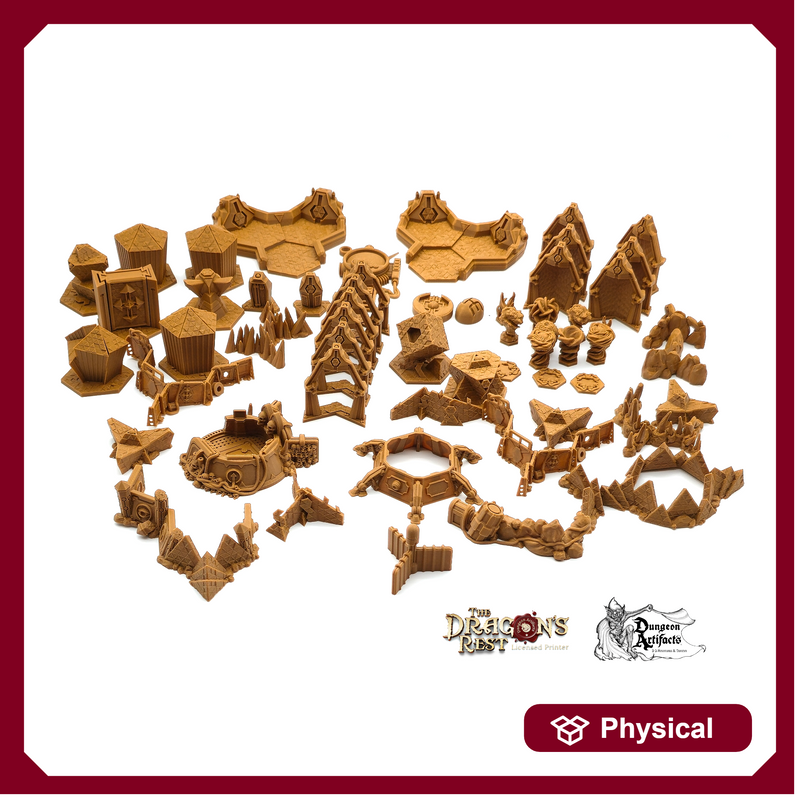 Darkstone Fortification Compatible Trihex Citadel Token and Marker Sets - Dragon's Rest Wargaming Terrain Scatter