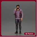 man stands confidently wearing an open jacket with beard