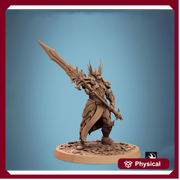 Human Paladin, Fighter Helm or No Helm, Polearm Master PC / NPC DnD 5e Unpainted Mini| 28mm, 32mm,54mm,75mm,100mm Scales |Dungeons & Dragons - Only-Games